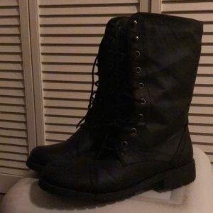 Black Lace Combat Boots